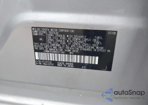 2008 Toyota Rav4 Base V6 from USA, damaged, VIN JTMBK35V485071340